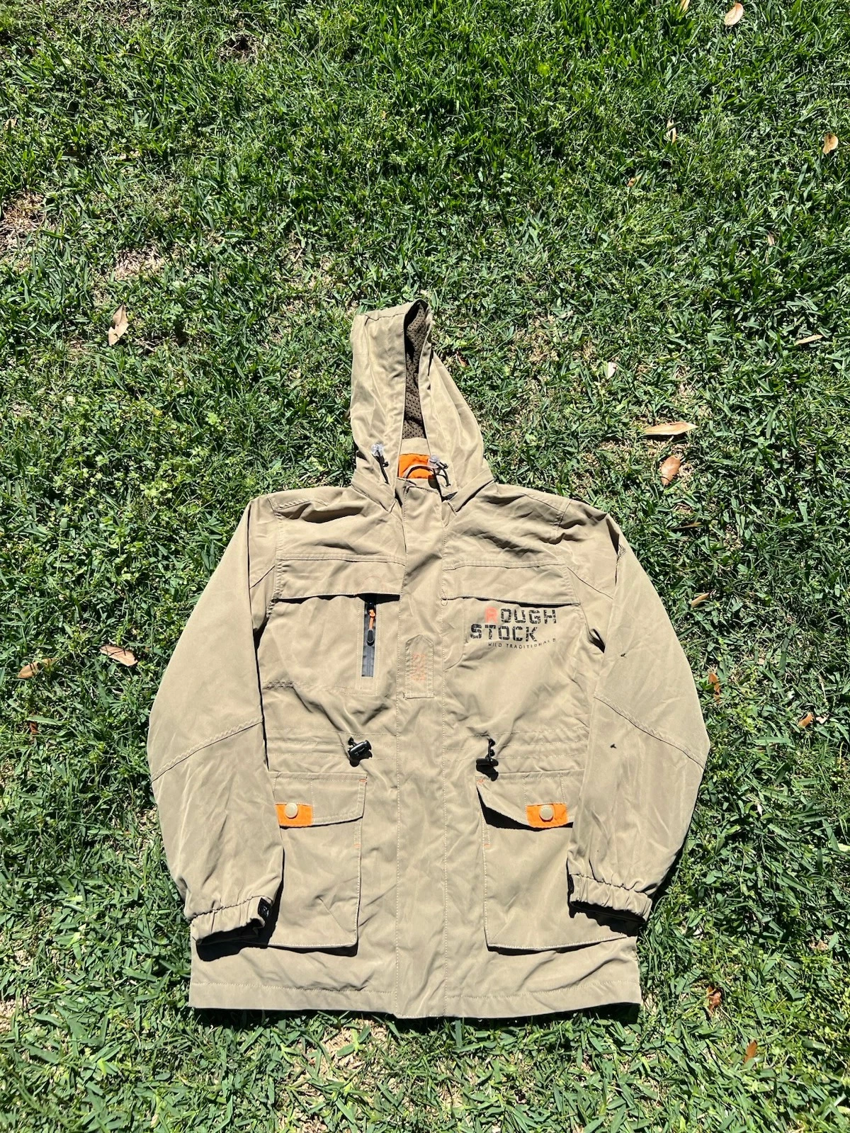 Rough Stock Wild Traditionals Men’s Med Hiking Jacket Green Hooded Outdoor
