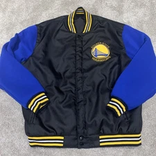Golden State Warriors NBA JH Design Reversible Jacket Men’s XL Black Blue