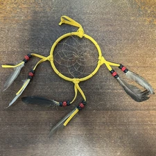 Navajo Native American Dream Catcher Curtis Bitsui Dream Catcher 4" Tanish Wow A