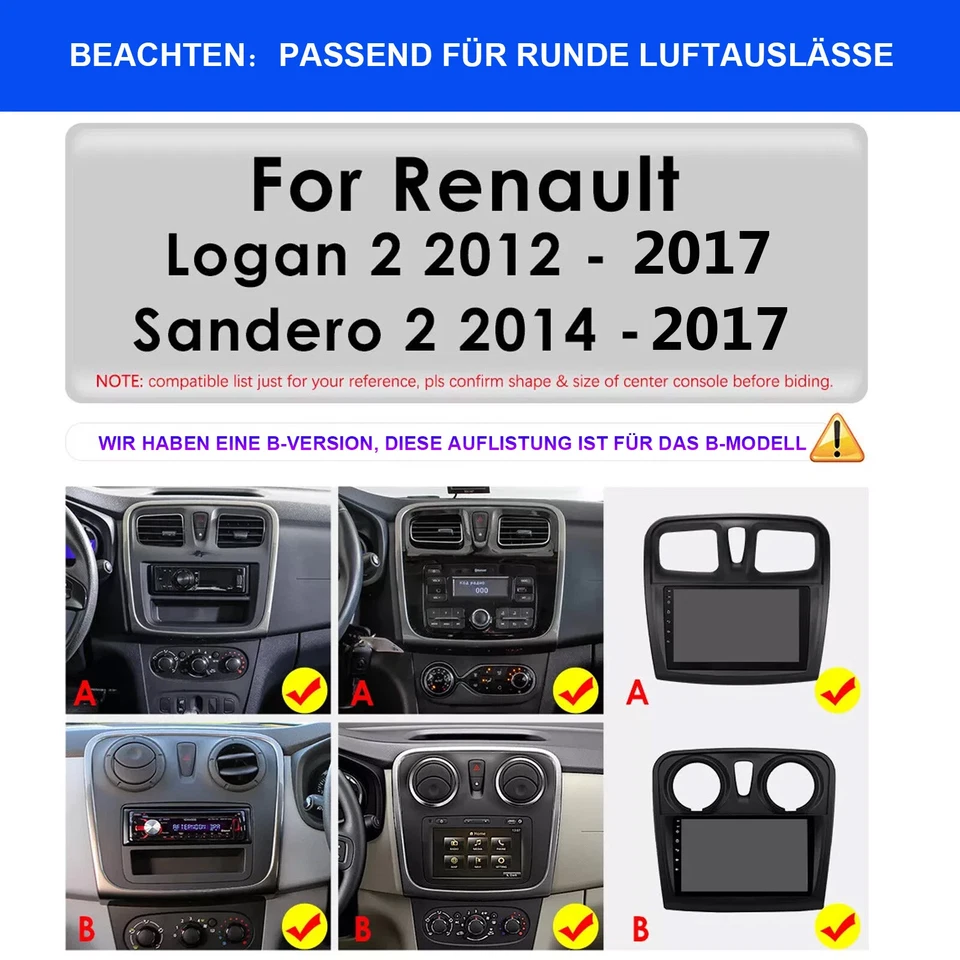 Autoradio 9" Android 13 per Dacia Logan 2 Sandero 2 con navigatore GPS RDS WIFI - Immagine 3 di 4