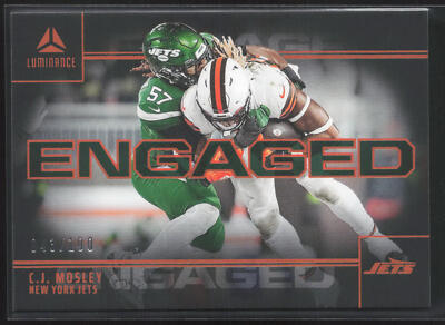 CJ Mosley 2024 Panini Luminance #ENG-CMY Engaged Orange /100 Insert SP