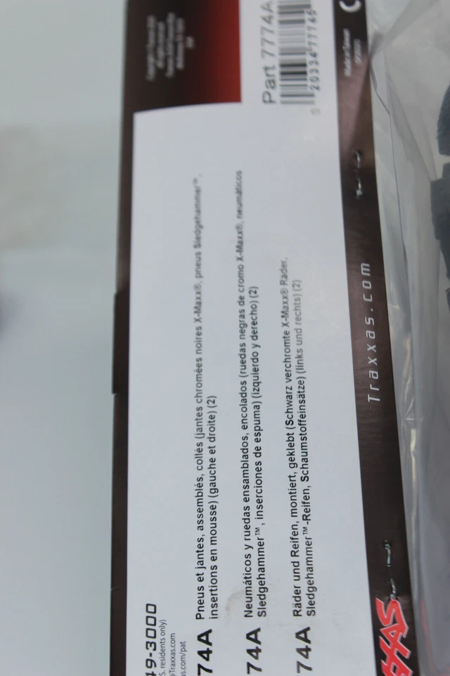 Traxxas 7774 A Reifen auf Felge schwarz chrome 2 Stück 8S  X-Maxx  NEU OVP  - Bild 4 von 4