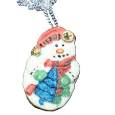 SNOWMAN PENDANT NECKLACE Double-Sided Christmas Winter Holiday Novelty Jewelry
