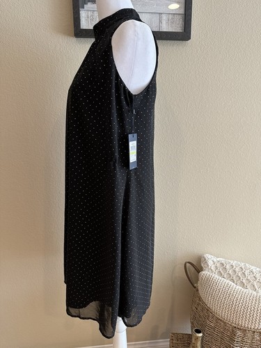 Abito con borchie Tommy Hilfiger da donna nero collo alto oro, foderato - taglia 4 - Foto 2 di 12