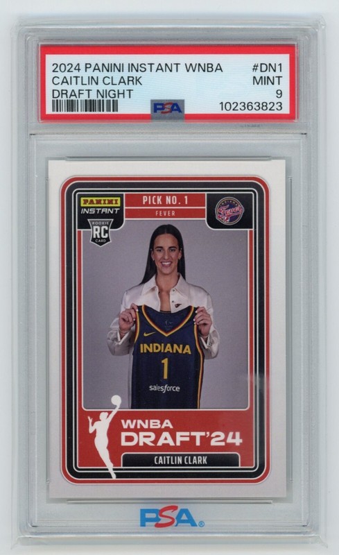 2024 Panini Instant WNBA Draft Night Caitlin Clark #1 Rookie Card PSA 9