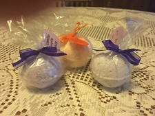 LOT of 3 Lavender Essential Oil BATH BOMBS with SURPRISE RINGS inside