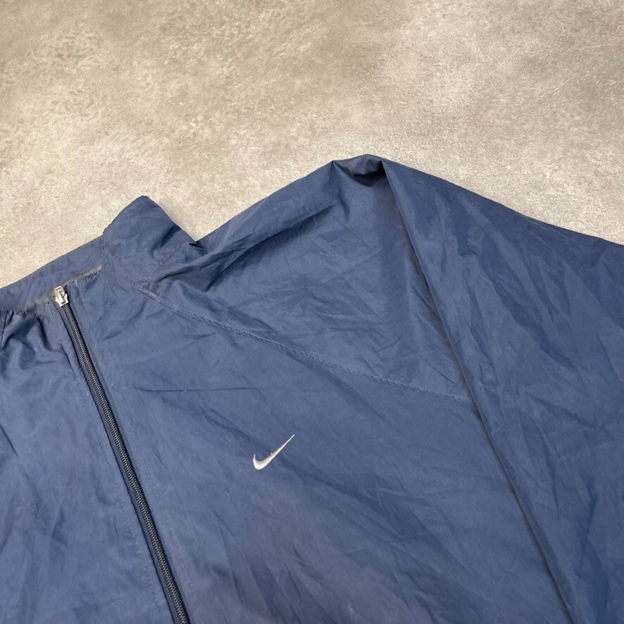 Nike Track Jacket Mens Small Swoosh Y2K Full Zip Vintage Windbreaker, Navy Large image 4