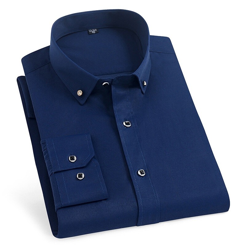 stylish dress shirts for men Domuza Dress Shirts Men Long Sleeve Stretch Regular Fit Button Up Shirts Stylish Casual Business Solid Color Tops Purple XXL, Men's, Size: 2XL, White