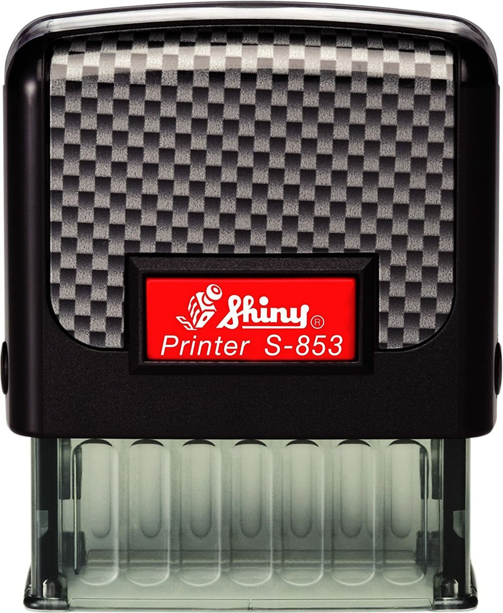 ★SHUUU★ Shiny S-853 - Self-Inking Rubber Stamp - 4 Lines of Text