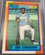 1990 Topps Baseball Card #134 Earl Cunningham FDP Rookie Chicago Cubs. rookie card picture