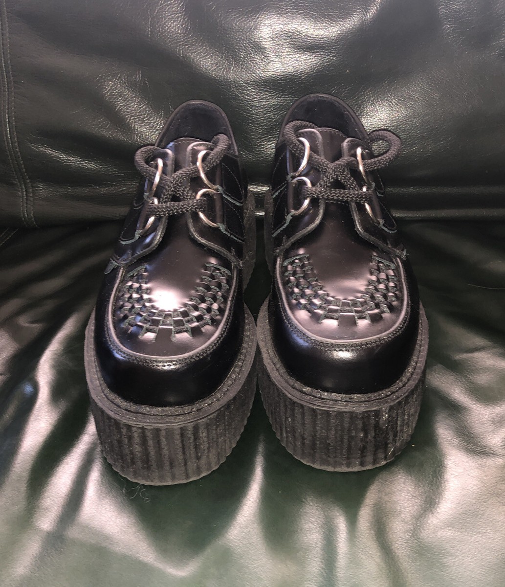 Womens Underground Wulfrun Original Single Sole Shoe Black Creeper US