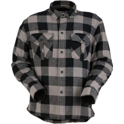 トップス dofa. Z1R DUKE Long Sleeve Cotton Flannel Riding Shirt (Grey/Black) 3XL
