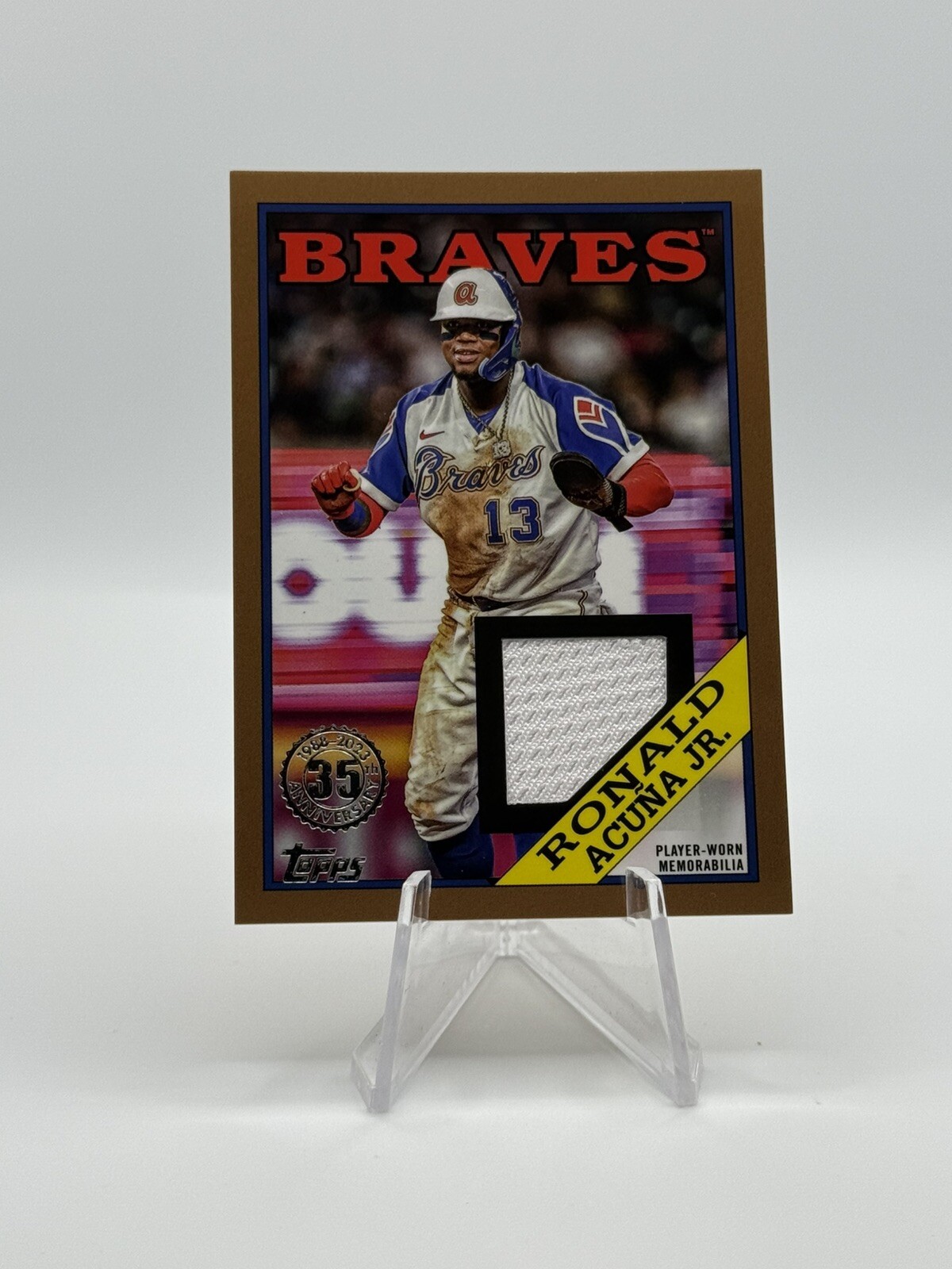 2022 Topps Series 1 RONALD ACUNA JR 1988 Player Worn Relic /50