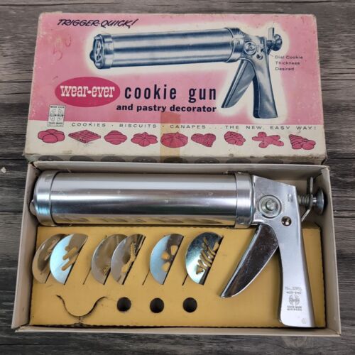 Vtg Wear-Ever Cookie Gun & Pastry Decorator Set in Original Box #3365 In Box - Foto 1 di 10