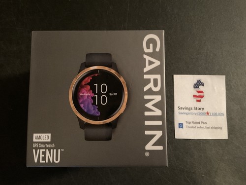 Garmin Venu GPS Running Watch - Black with Gold-Tone Stainless Steel  Fitness | eBay