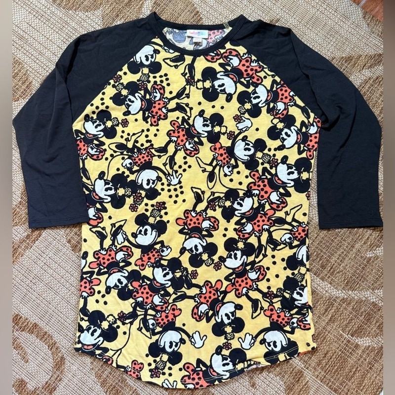 LULAROE RANDY Disney Minnie Mouse retro size XS new w/o tags black/yellow