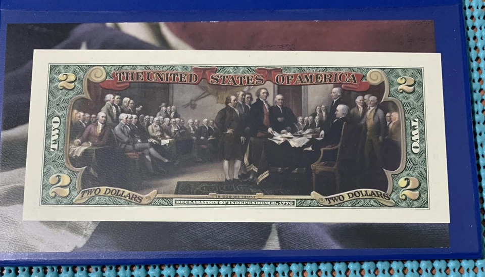 Signing of The Declaration of Independence Colorized $2 Bill U.S. Legal Tender - Image 2 of 4
