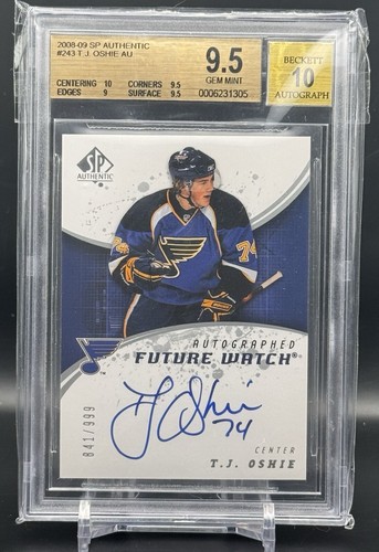 T. J. Oshie [Autograph] #243 2008 SP Authentic card