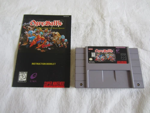 Ogre Battle: The March of the Black Queen SNES Super Nintendo Cartridge + Manual