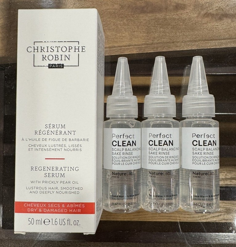 Christophe Robin Regenerating Serum And 3 Nature Lab Perfect Clean Scalp Rinses