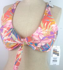 Time And Tru Multicolor Floral Front Tie Swim Top Size M 8-10  - New    54 