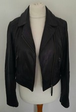 Oasis - Biker Style Soft Real Leather Jacket Black Size M 12