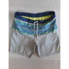 Tommy Bahama Men XXL Marlin Logo Board Shorts Gray/Green Drawstring Waistband