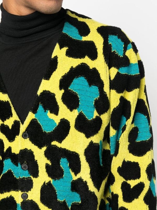 VERSACE Leopard Pattern Button Up Cardigan Sweate… - image 5