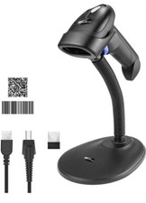 Wireless 1D 2D Barcode Scanner with Stand, NetumScan Portable Automatic QR Code