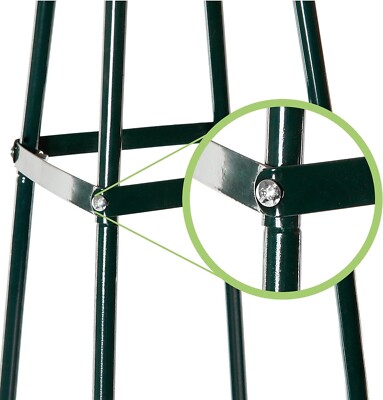 Obelischi Per Piante Rampicanti Relaxdays - Set Di 2, Acciaio Verde, 192x35x35 Cm, Per Giardino