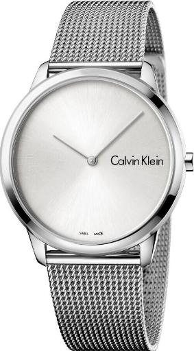 New Swiss Made CALVIN KLEIN Minimal Quartz Silver Dial Men's Watch