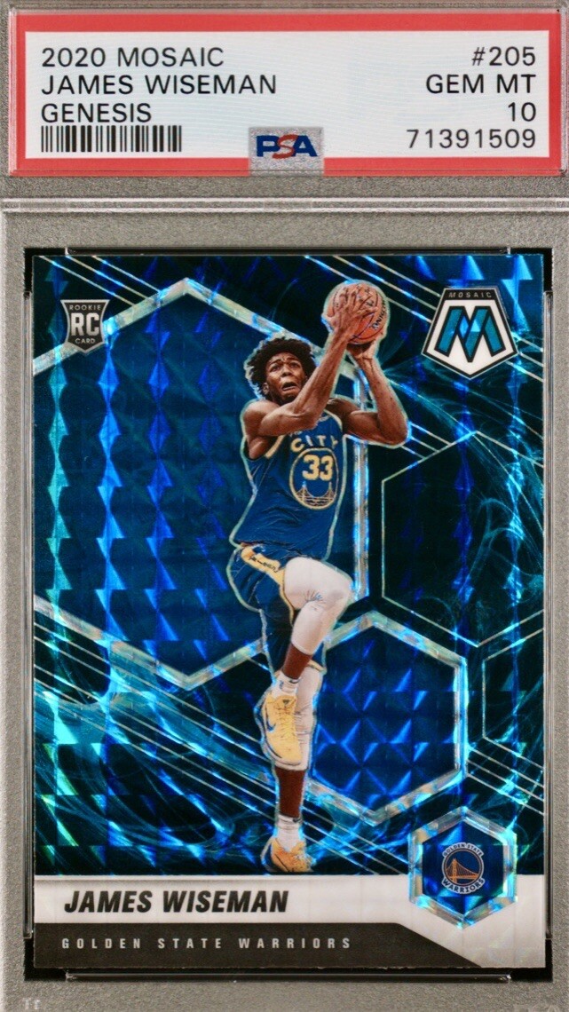 2020-21 Panini Mosaic Genesis Prizm #205 James Wiseman RC Rookie SSP PSA 10