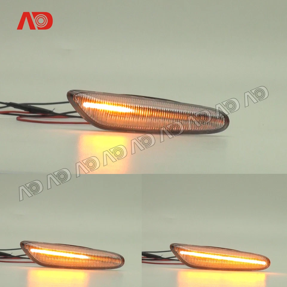 PARA BMW E46 E60E61 E81E82E83E84E87 E90 E91 LED Luz Marcadora Lateral Dinámica Transparente Foto 2 de 4
