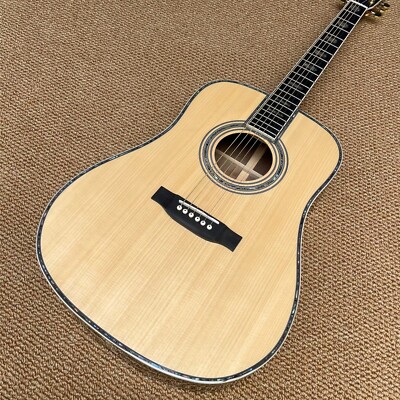 41 Inch D Type Acoustic Guitar Solid Spruce Top Ebony Fretboard Rosewood Body