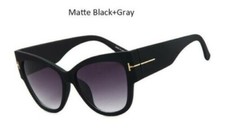 Brand New Oversized Cat Eye Matte Black Sunglasses