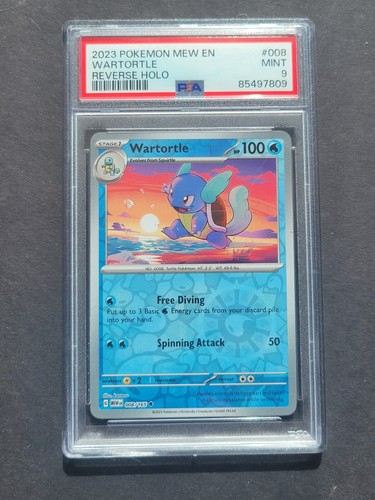 PSA 9 WARTORTLE 008/165 - SCARLET & VIOLET 151 EN REVERSE HOLO ENGLISH - MINT