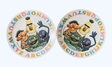 2 Vintage Sesame Street Child's Plastic Plate Artisan Ware Muppets 1971, 1977