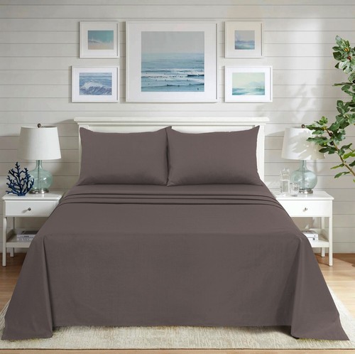SAIMAZ Flat Bed Sheet – Soft Breathable Poly Cotton – Single Double King Sizes - Picture 34 of 191