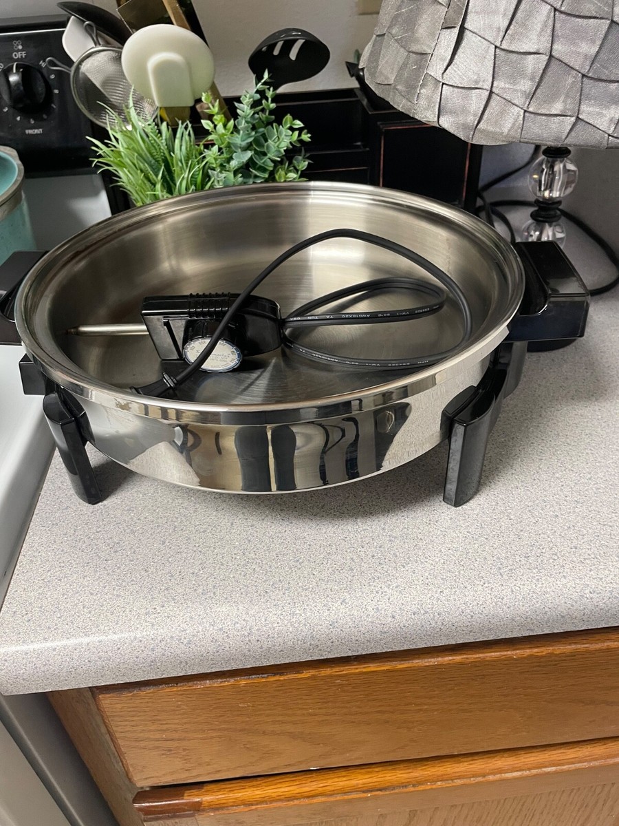 Poêle électrique Saladmaster 7256 – 12 Pouces – Acier Inox – Sans Cordon – Occasion