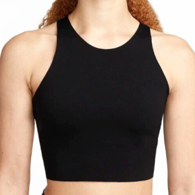 NEW Nike Yoga Dri-FIT Luxe Cropped Tank Top Shirt Black DQ6032-010