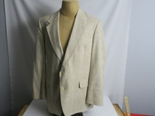 Bert Pulitzer Men Sport Coat Jacket Lt Beige 1 Vent 2 Button 100 SILK Blazer
