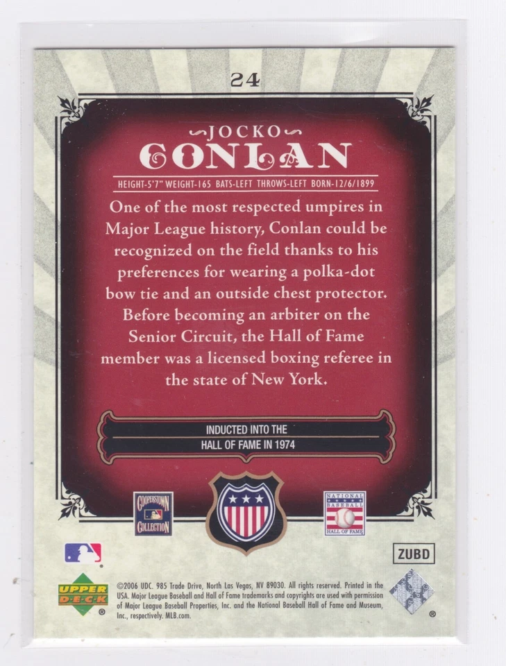 2006 Upper Deck SP Legendary Cuts - Jocko Conlan #24 - Image 2 of 2