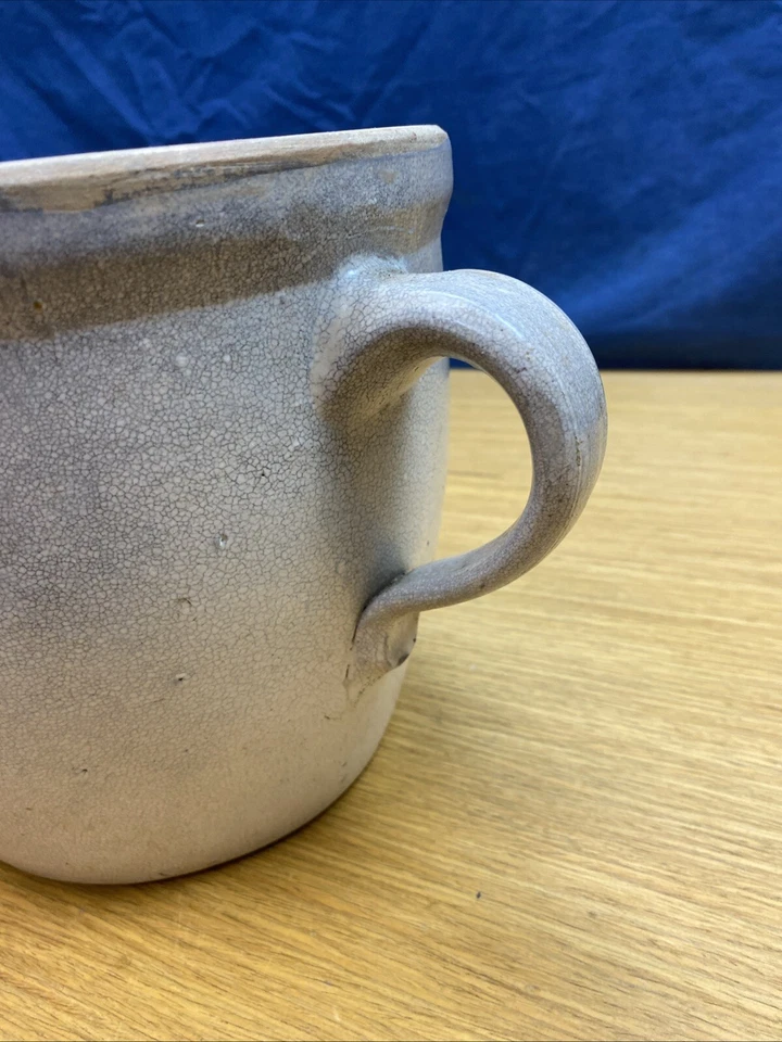 Rare Antique Salt Glaze Stoneware 8 3/4” Dia. Chamberpot Crock - Image 2 of 4