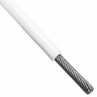 4mm - 6mm 1x19 Edelstahl Drahtseil WEISS PVC LEITPLANKE YACHTKABEL