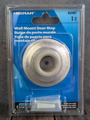 HILLMAN Wall-Mounted Door Stop - Satin Chrome 852967