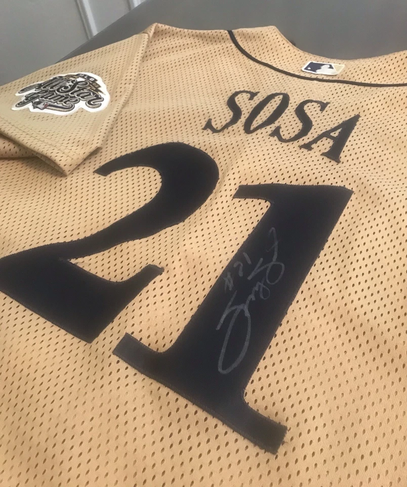 Autographed Sammy Sosa 2002 HR Derby Chicago Cubs All Star ASG Majestic Jersey - Image 2 of 4