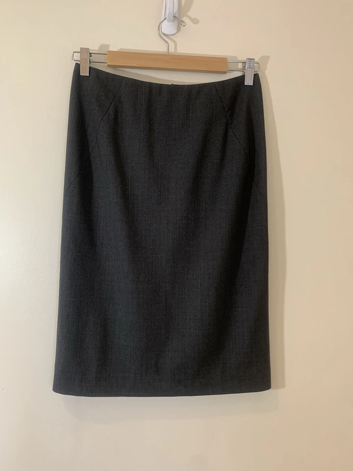 Falda lápiz Theory para mujer 2 gris mezcla de lana carrera lujo entrevista oficina elegante