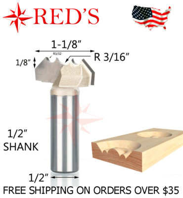 Tideway Crbde PRO LC09081808 1-1/8'' DIA Double Dragon Ball 1/2'' shank router bit