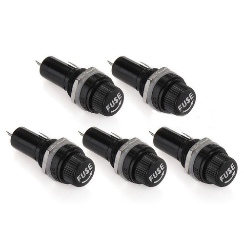 10 Stück Schwarz AC 15A 125V Schraubverschluss Panelmontage 5 x 20 mm Sicherungshalter - Bild 1 von 6