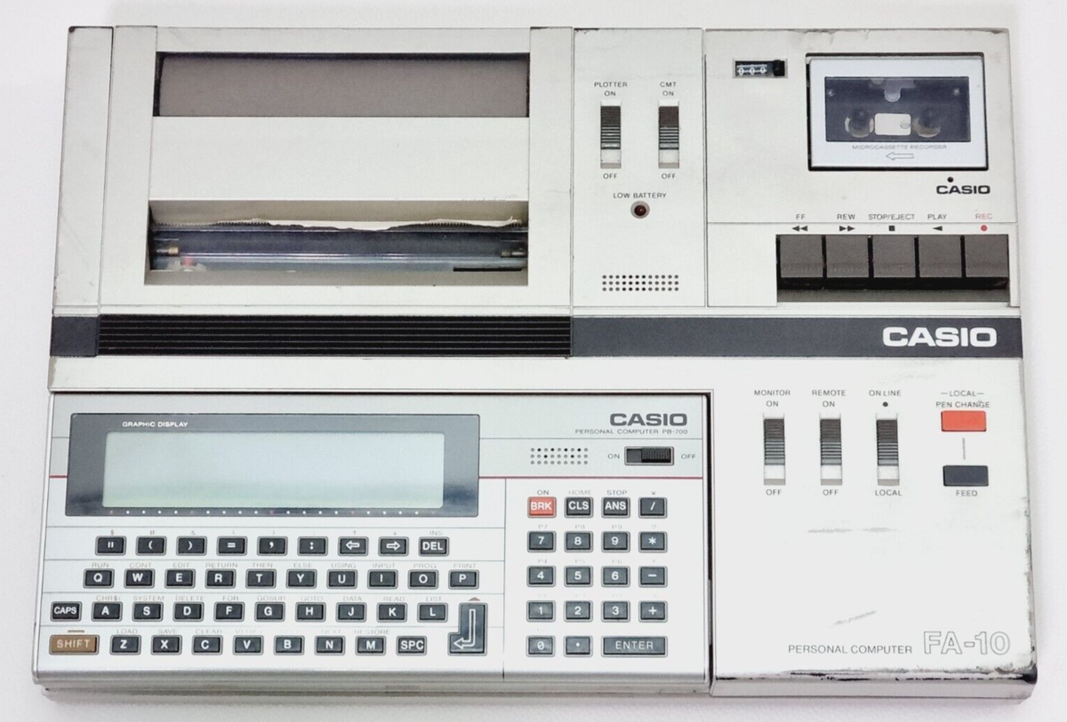 CASIO PB-700 プロッター/カセット Casio PB-700 personal computer W/ Casio FA-10 Cassette